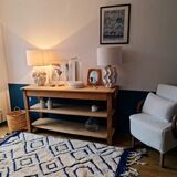 Draper's table in raw oak fully vitrified
