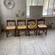 Set of 4 elm straw chairs from the 50s