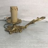 Lampe de table dans le style d'un bougeoir ancien électrifié et en bronze doré
