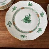 Gorgeous Herend Hungary Apponyi Chinese Bouquet Green Complete Dinner, Brea