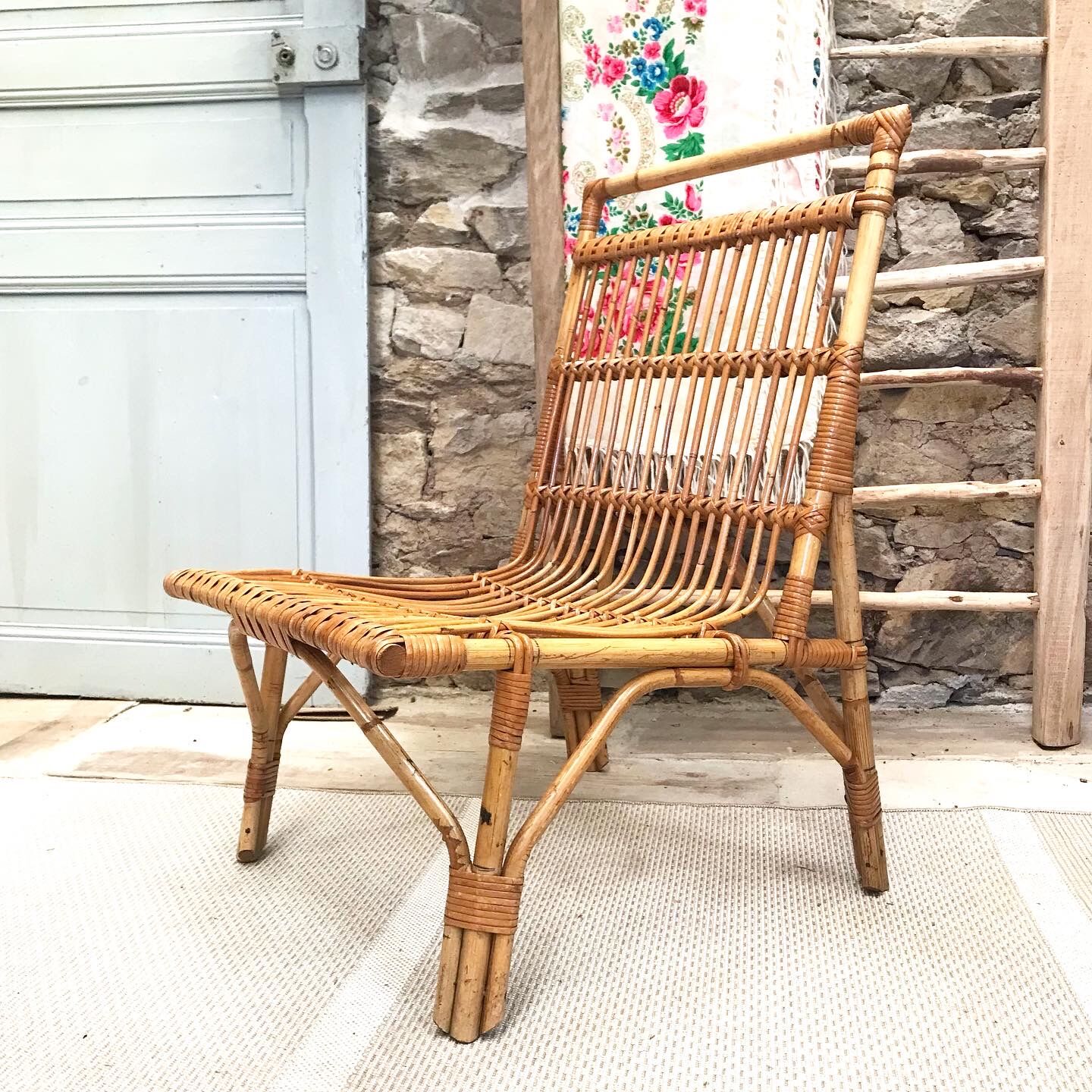 Vintage rattan armchair