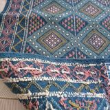 Berber carpet handmade multicolored wool 146 x 260 cm