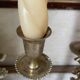 Pair of twisted brass candlesticks 37cm