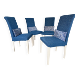 Set of 4 Calligaris chairs with Designers Guild covers.