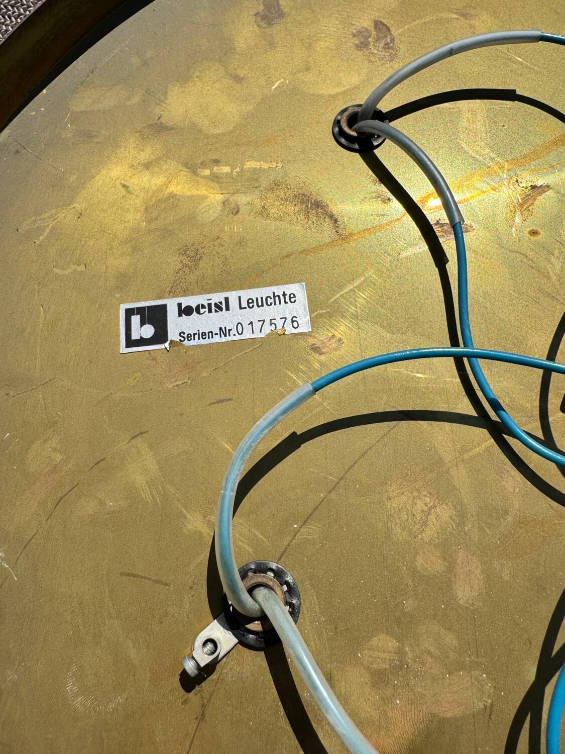 Minimalist 60s brass wall light with 5 sockets Beisl Leuchte, Germany