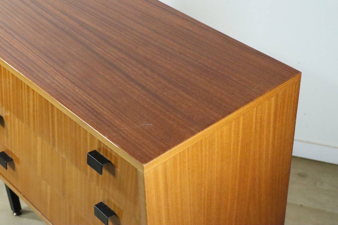 Vintage wood and metal chest of drawers, 1960
