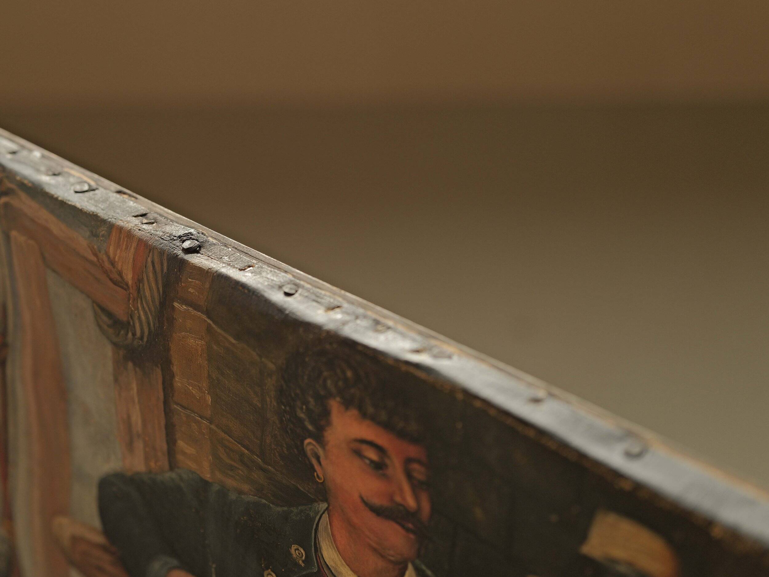 Painting, Bavarian couple, Oil on canvas, 1880