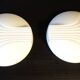 Set of 2 Hillebrand Art Deco shell opal glass wall lamps, 1960