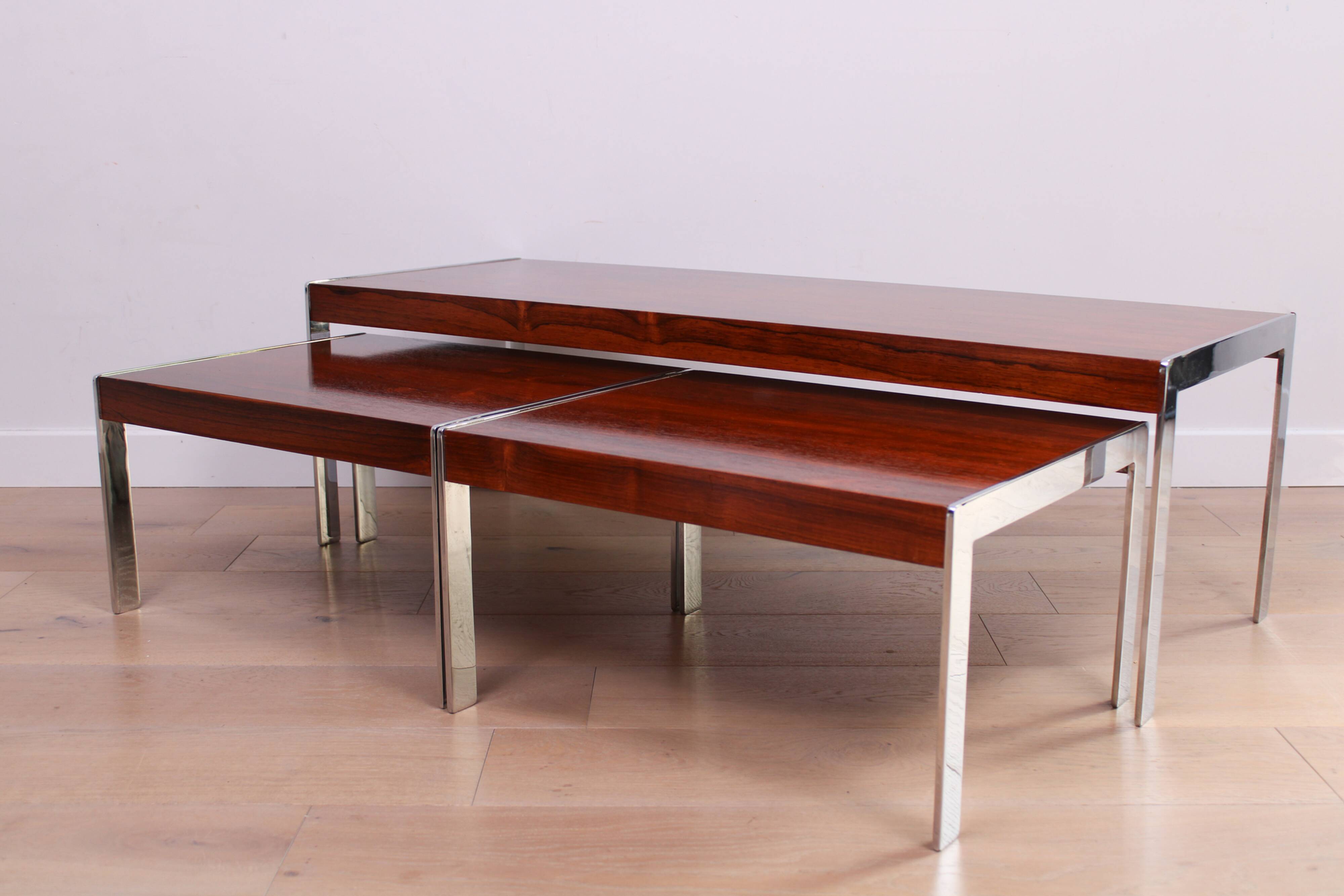 A set of vintage mid-century Merrow Associates coffee nesting tables - Rosewood