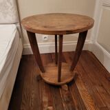 Guéridon, table d’appoint ronde Art Déco en bois
