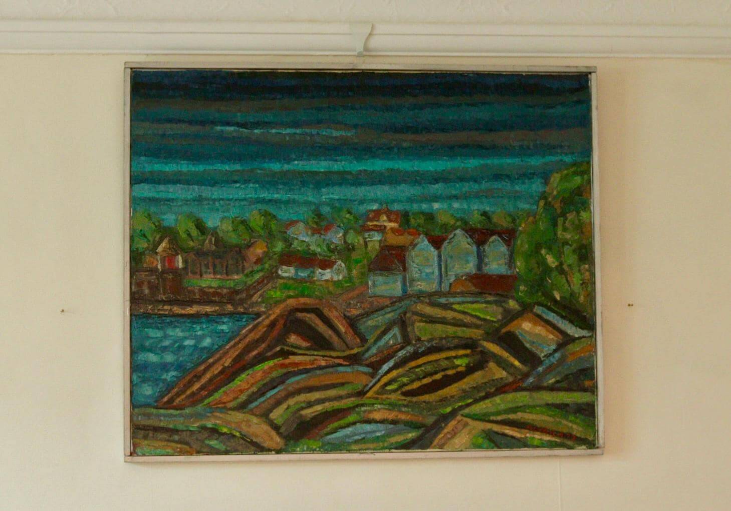Oil on canvas "View" by Alvar Andersson