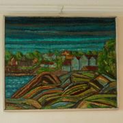 Huile sur toile « Vue » d'Alvar Andersson