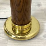 Pair of vintage 1960s lamp bases in wood and brass