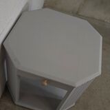 Art Deco side table repainted in "stormy" grey white