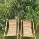 Paire de chaises longues en bambou, transats