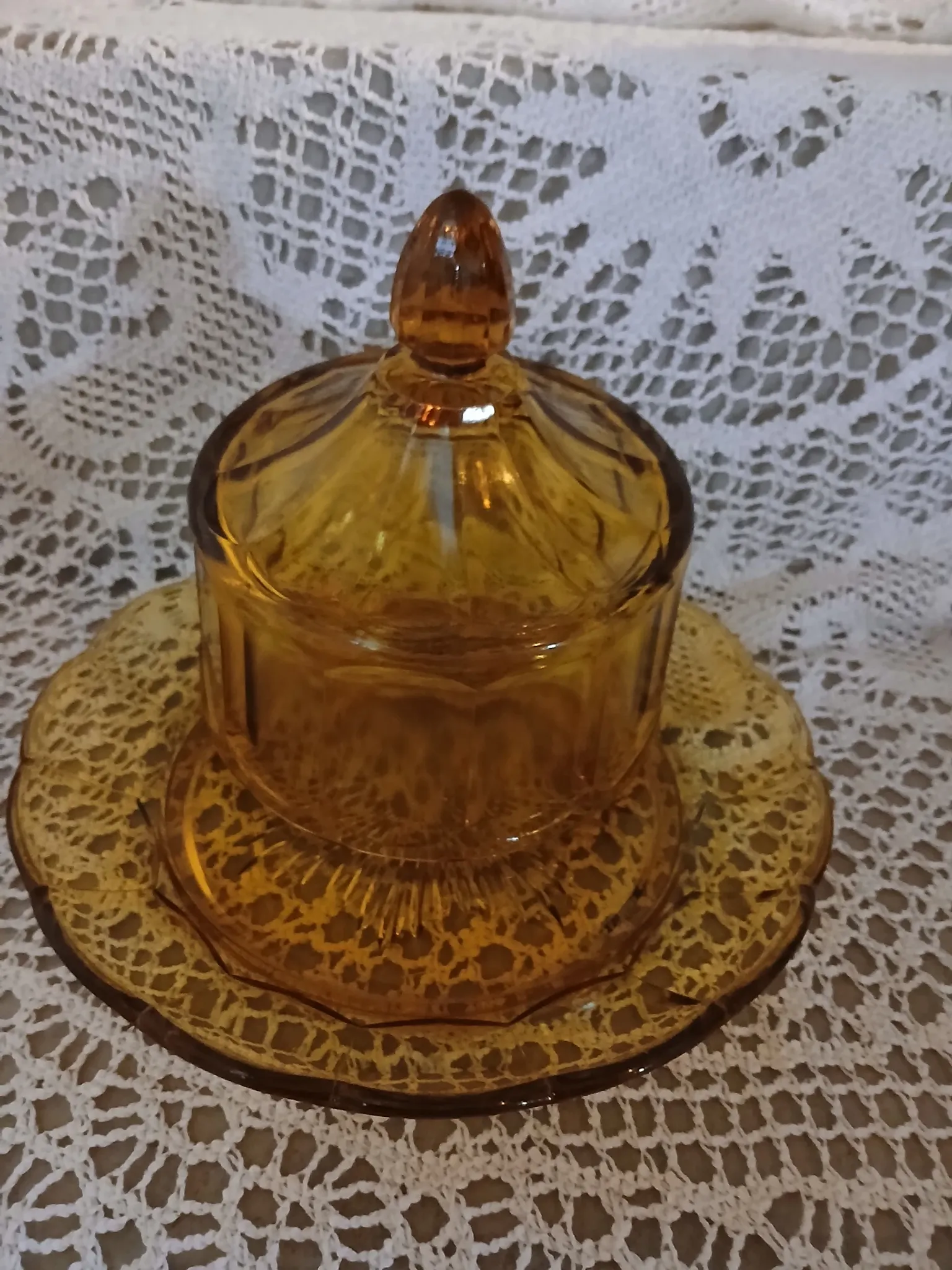 Plateau + cloche à fromage Art Déco