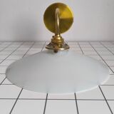 Smooth opaline and gilded brass wall light