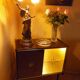 Bar furniture on formica wheels with mirror and lighting - 50s