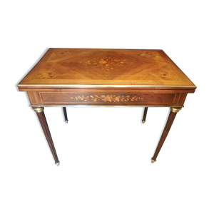 table à jeu en marqueterie