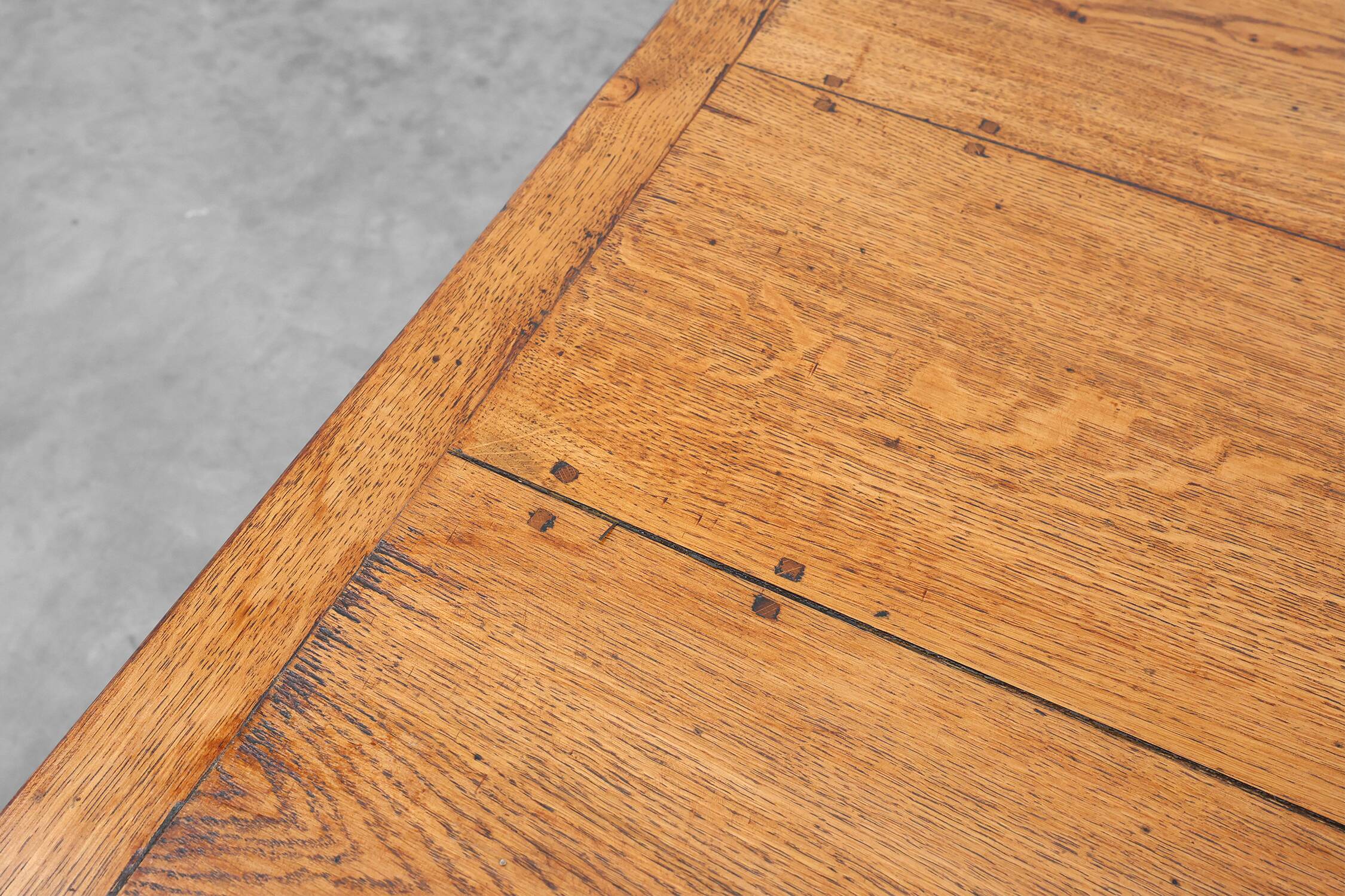 French Provincial Oak 19th century Farmhouse table with drawers, France