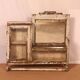 Old mirror - art deco shelf in original burmese teak ecru patina