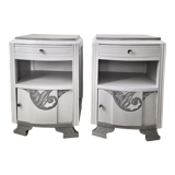 Pair of bedside tables Art Deco 1940s