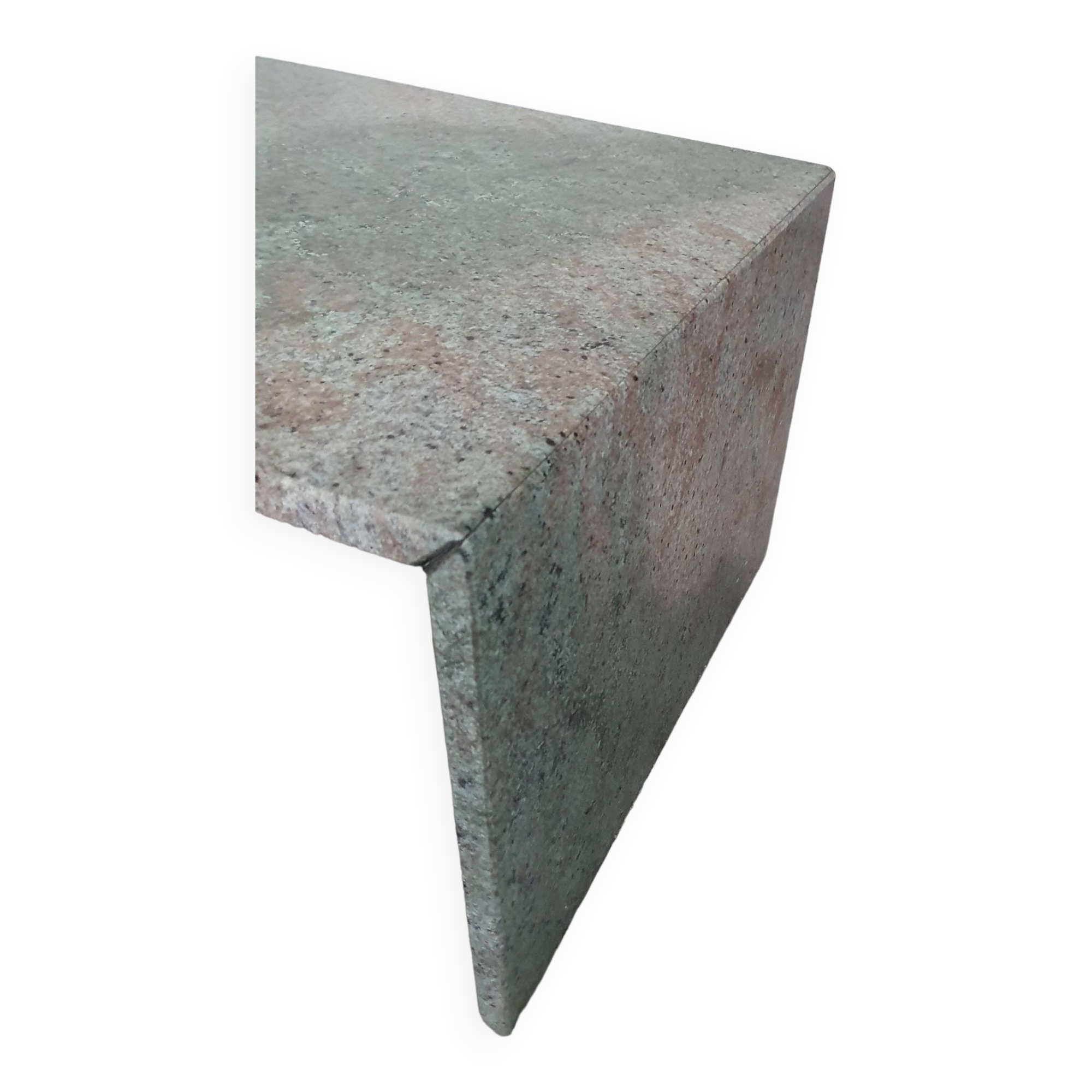 Free form granite coffee table graduated wavy front. Holland '70