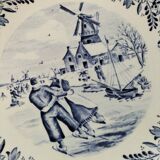 Decorative plate Boch – Delft decor, winter scene (1960s–70s)