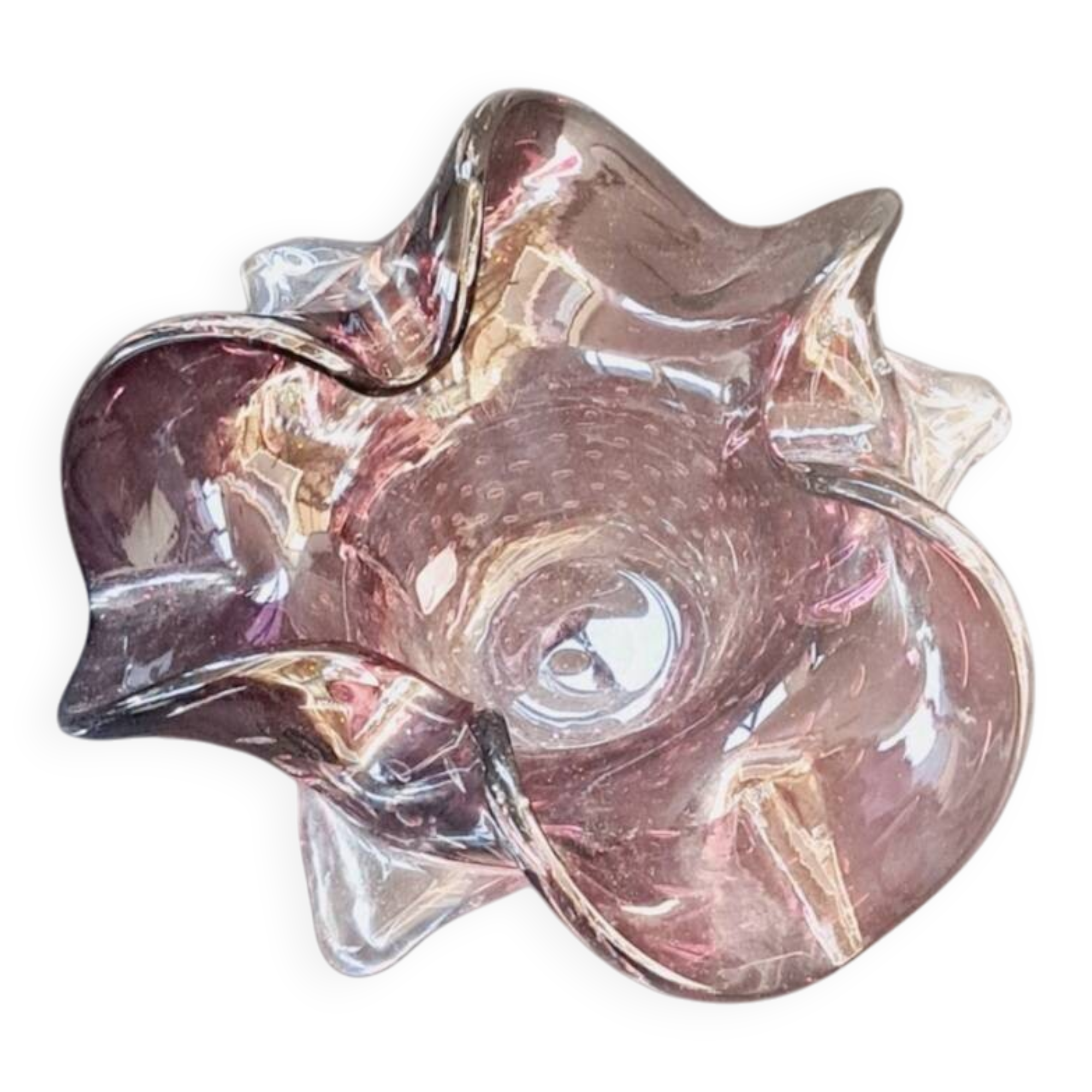 Vintage bubble glass pocket tray