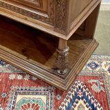Early 20th century Breton oak serving trolley with a marble top