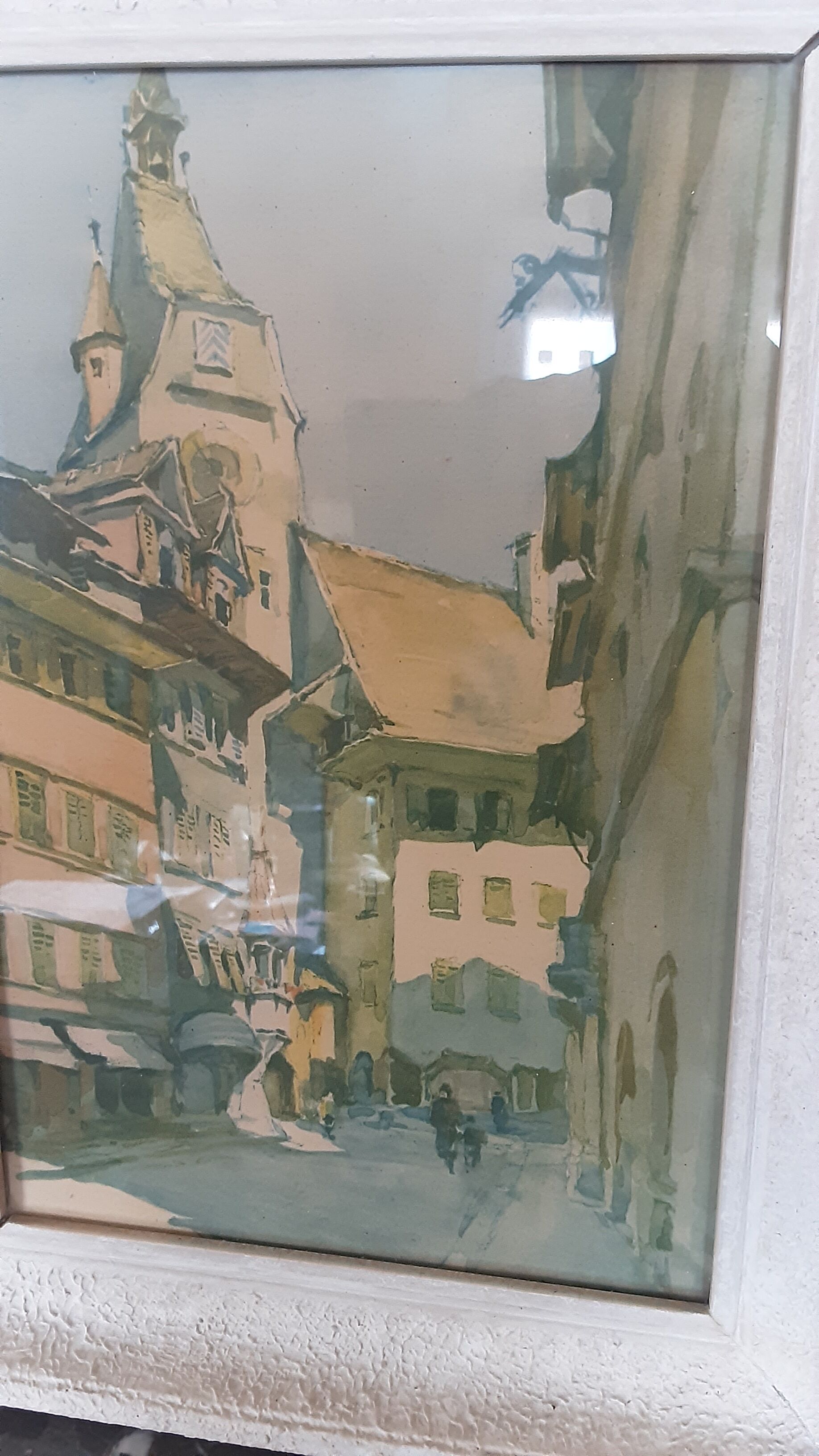 Tableau ancien sous verre - gravure - année 40/50