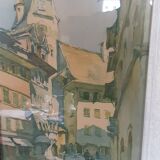 Tableau ancien sous verre - gravure - année 40/50