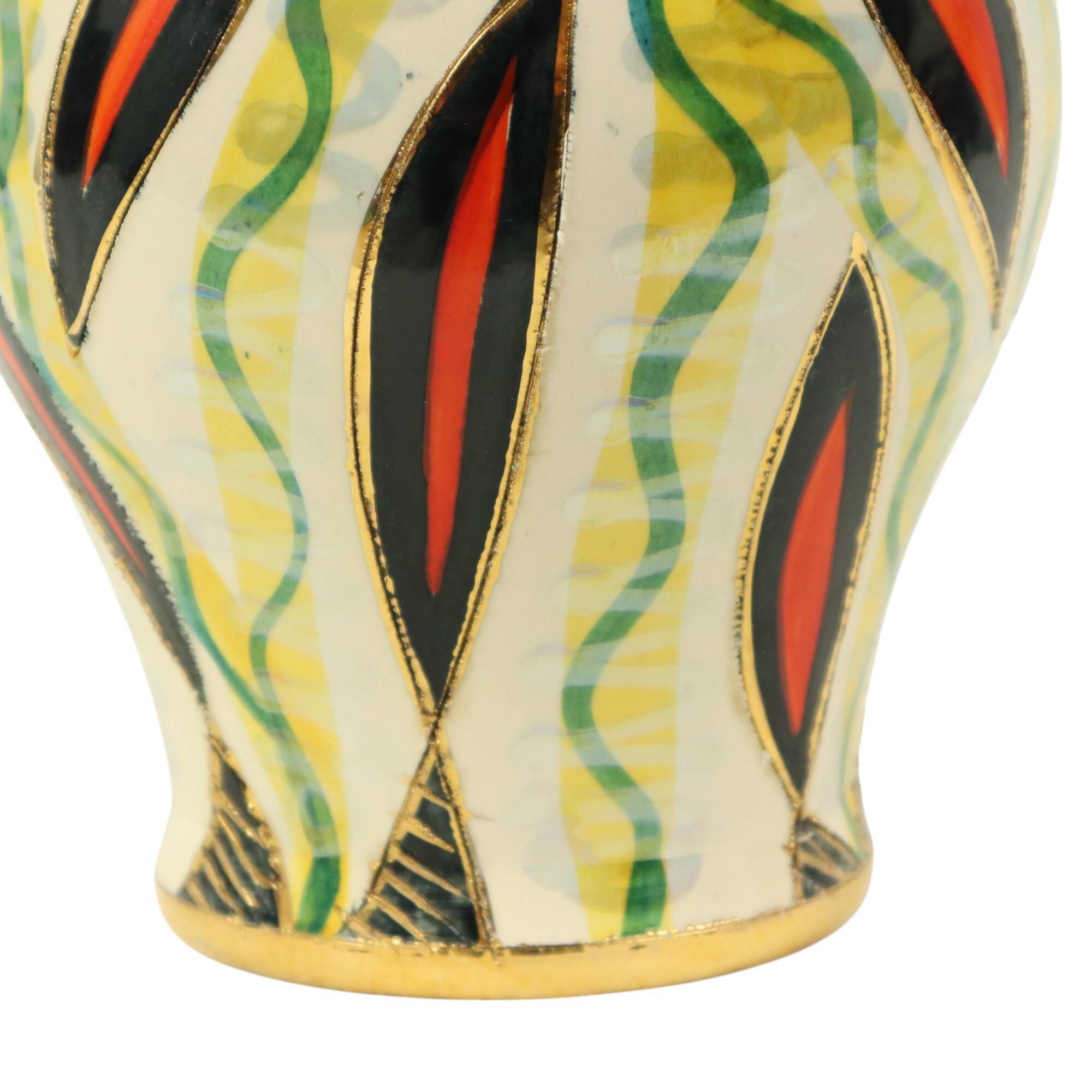 Fifties Lidded Vase H. Bequet Jupiter Hand Painted Ceramics