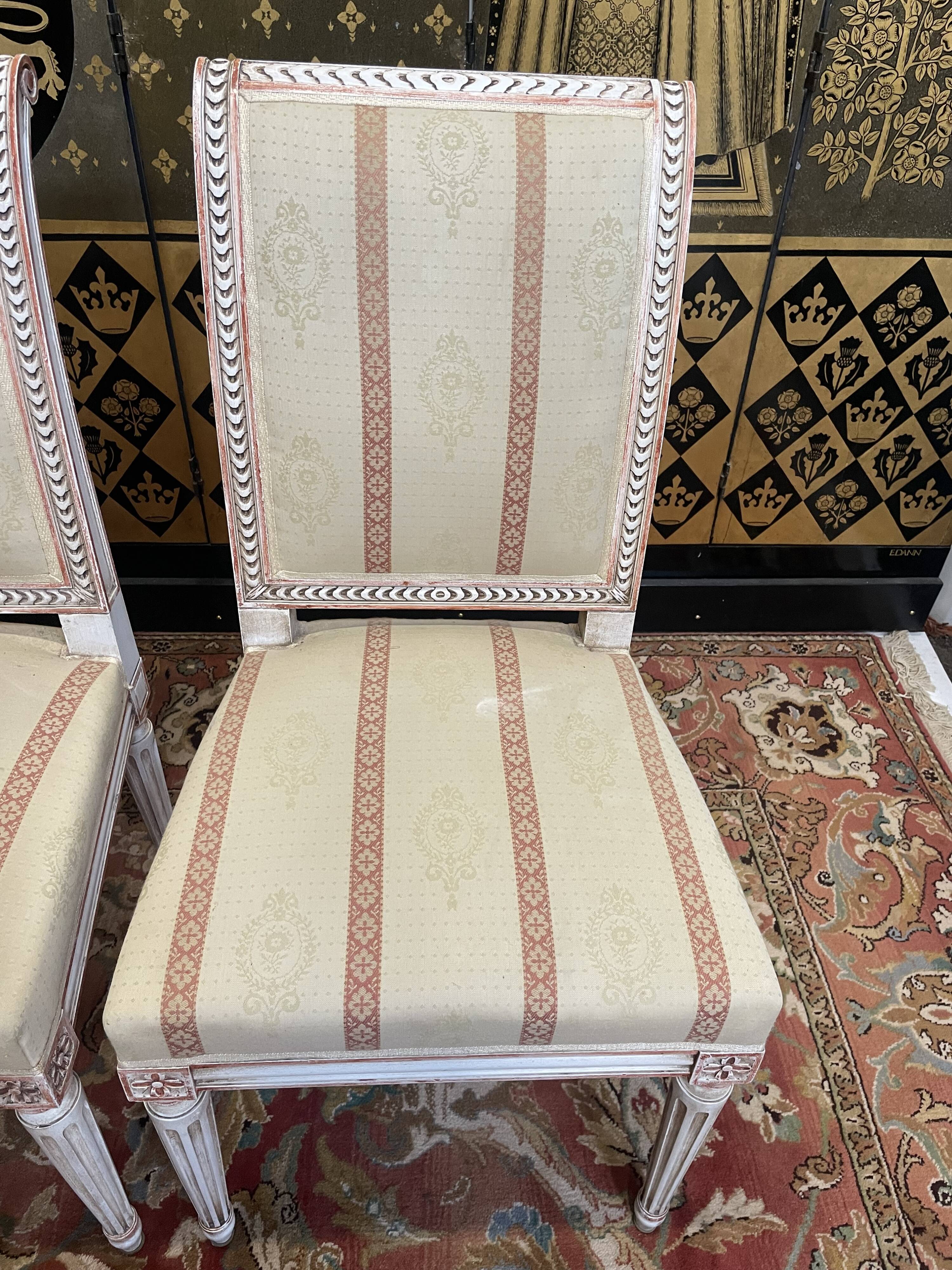Suite of 4 Louis XVI style chairs