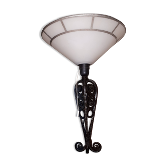 50s lamp with wrought iron base