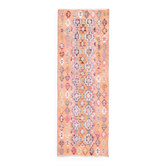 Tapis couloir vintage turc Oushak fait à la main en laine et coton orange 71x202