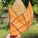 Mother-of-pearl and brass wall light, lotus flower.