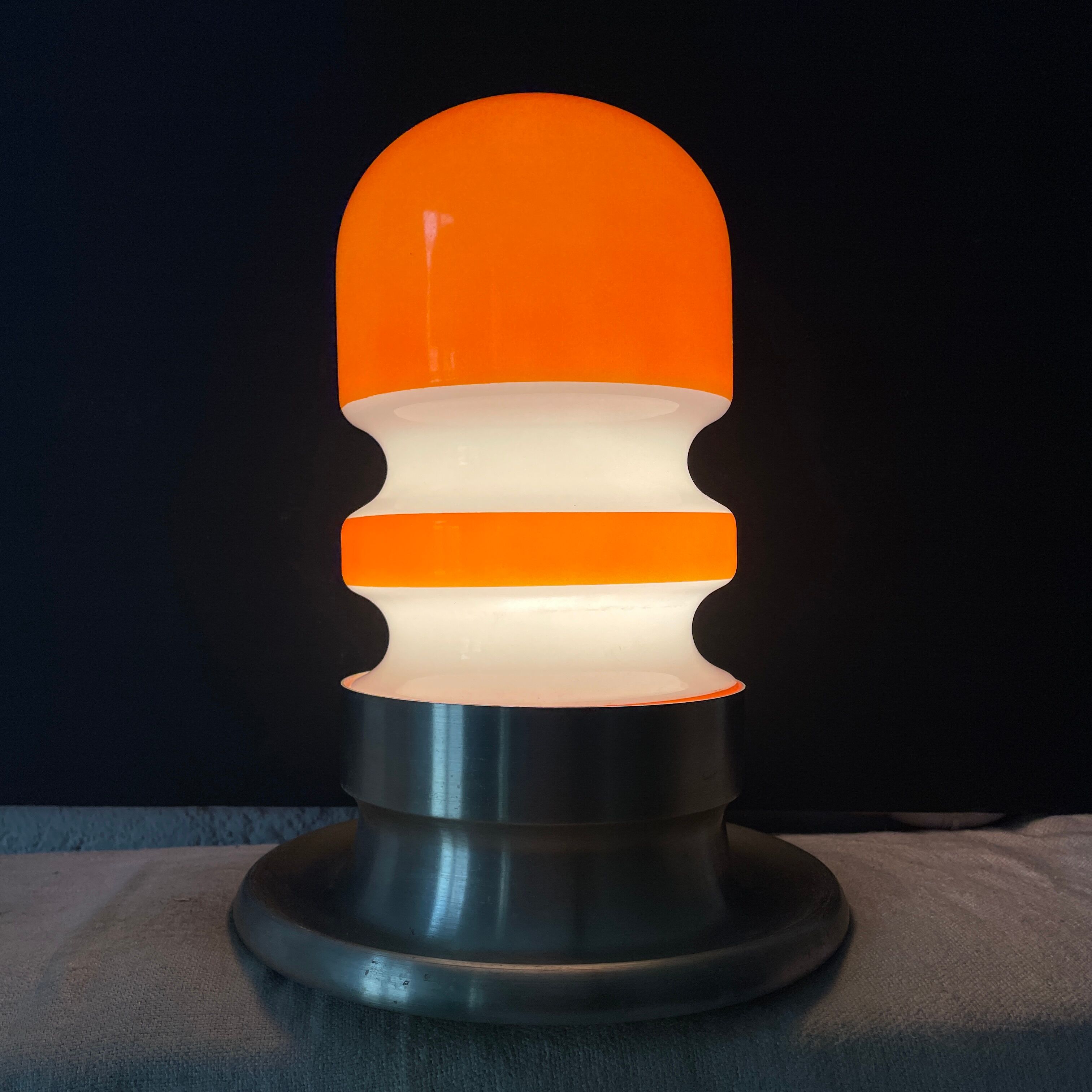 Vintage opaline design lamp 1970 70 space age