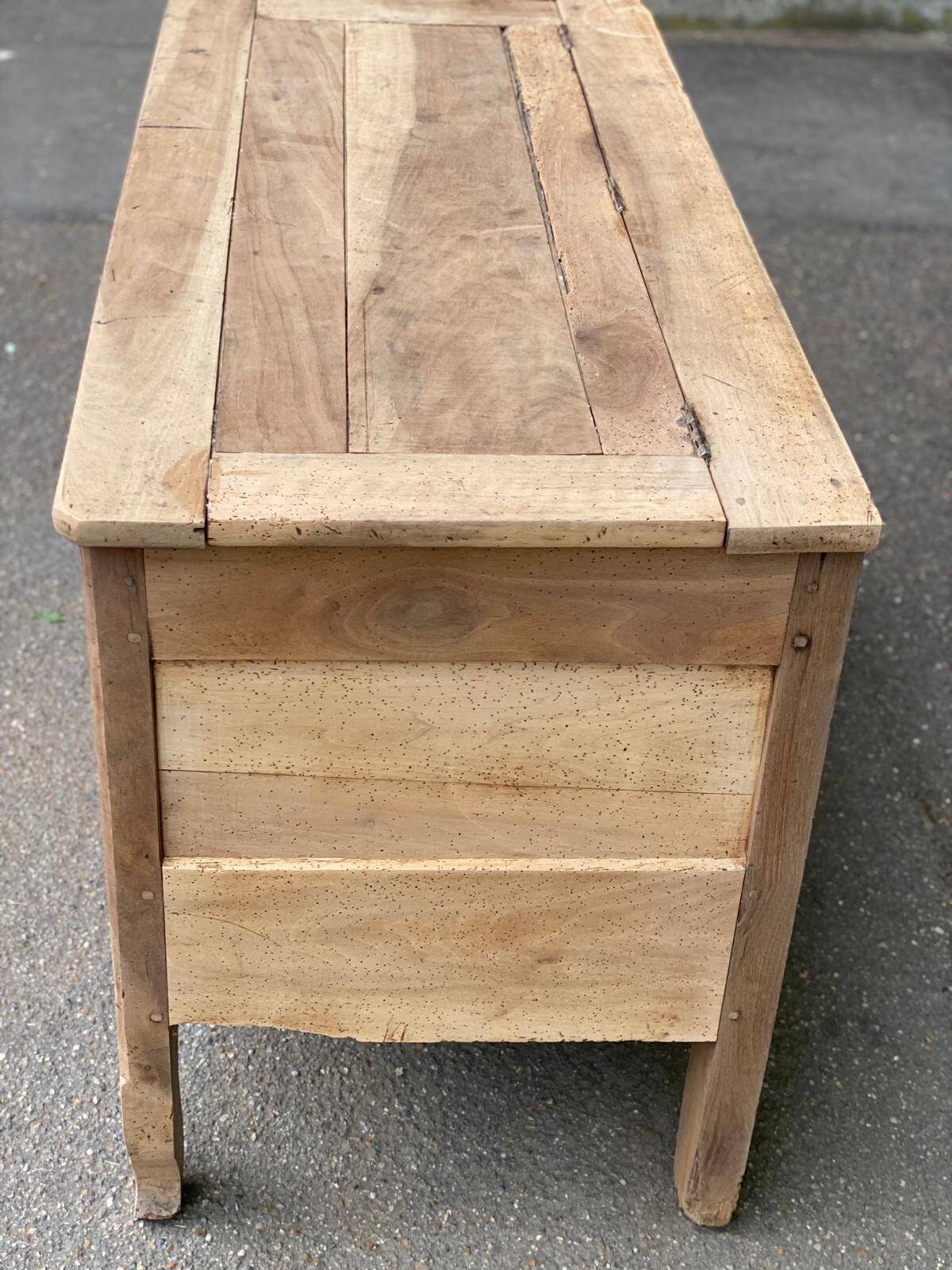 18th-century stripped chest in solid walnut