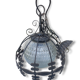 Industrial glass and wrought iron lamp