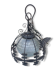 Industrial glass and wrought iron lamp