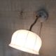 Vintage wall light in brass, porcelain and opaline - mid 20th century.