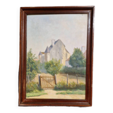 Oil on canvas Tennie's castle in Sarthe