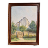 Oil on canvas Tennie's castle in Sarthe