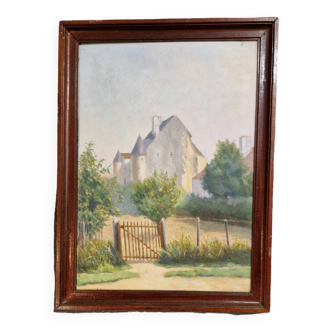 Oil on canvas Tennie's castle in Sarthe