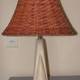 Stone shade lamp rattan 70s
