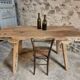 Antique work table / primitive dining table in oak, Hungary, circa 1900–1930.
