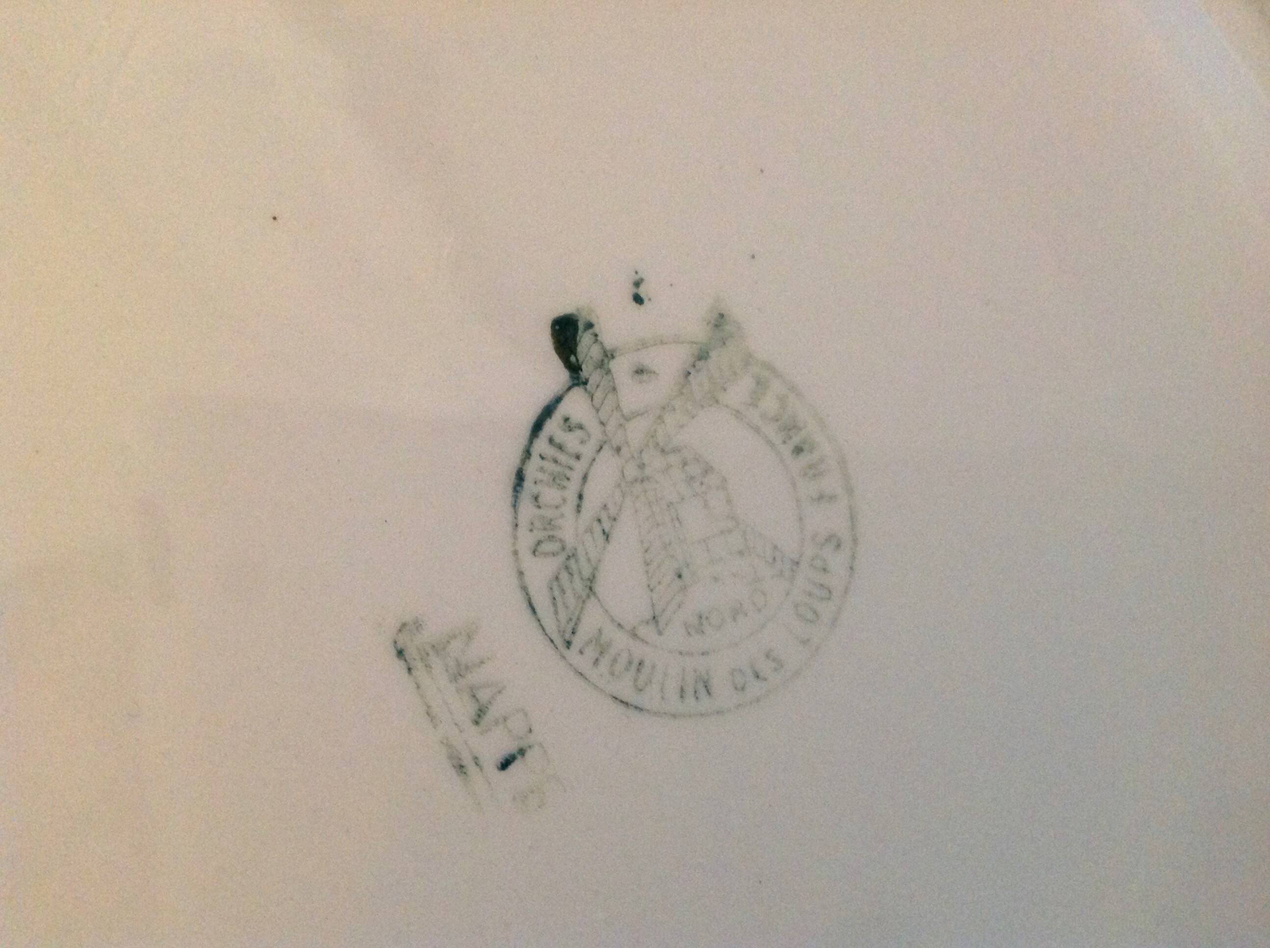 Moulin des Loups pie dish green tablecloth model / 50s-60s