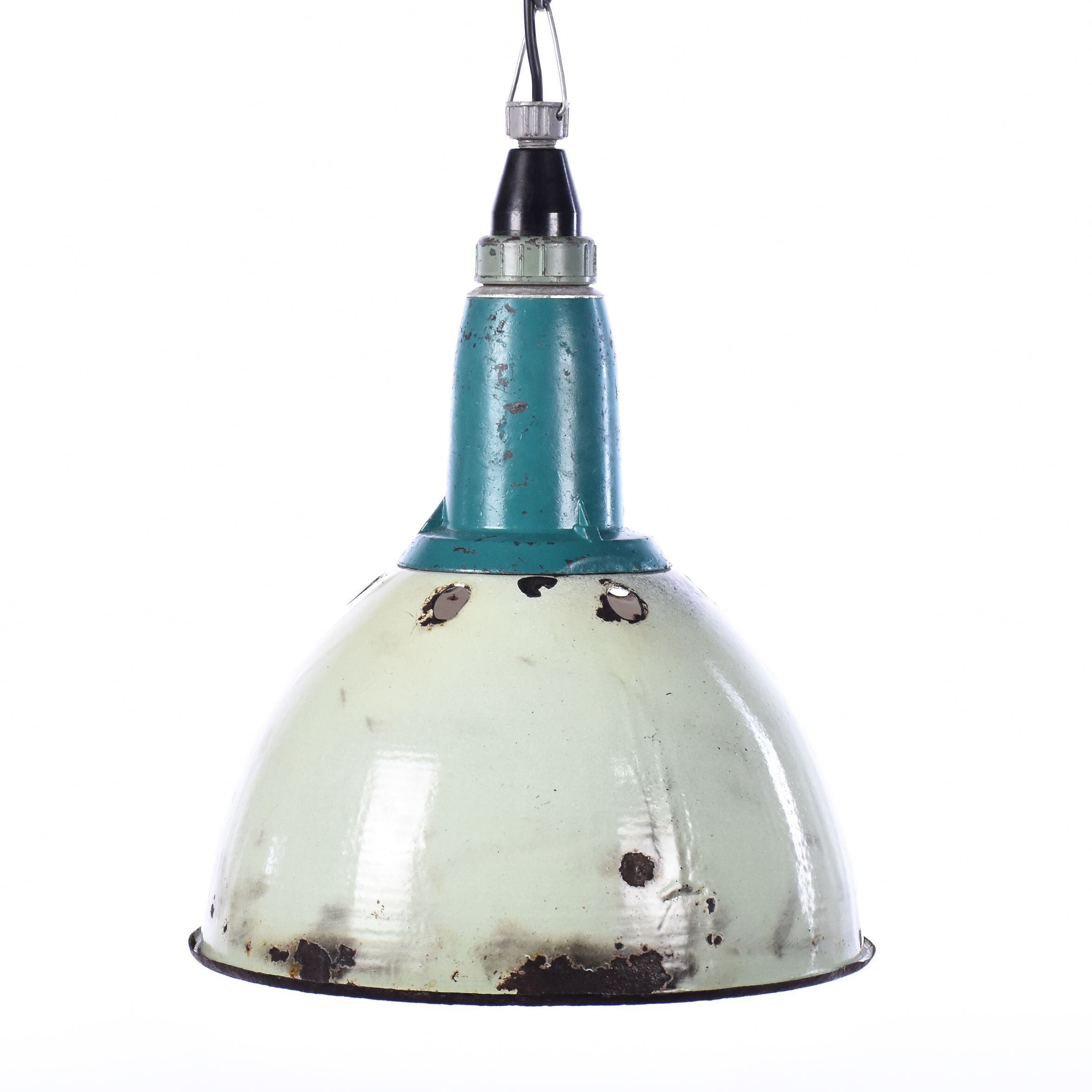 Enamel pendant lamp green