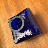 Scandinavian mid-century block glass vase, 1960s